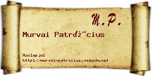 Murvai Patrícius névjegykártya